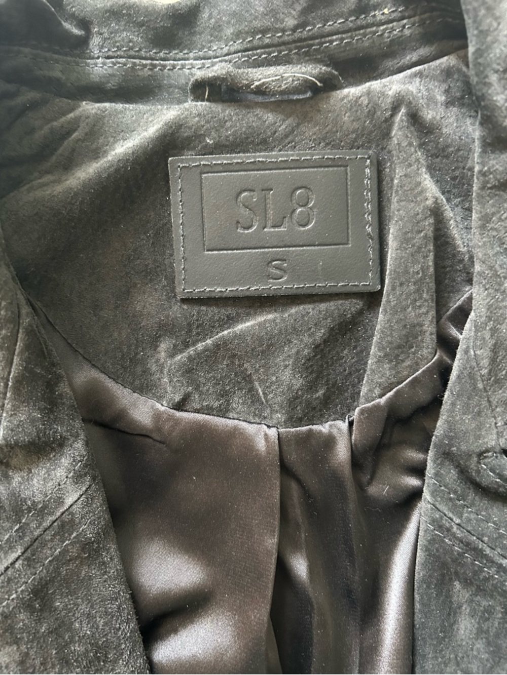 Blank NYC SL8 Charcoal Gray Cropped Suede Moto Jacket Silver Zip Size Small - Picture 7 of 14